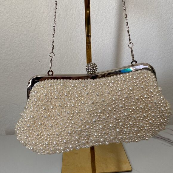 Vintage Sequin Peal Mini Clutch Handbag - Picture 3 of 8